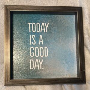 Framed Inspirational Wall Art with Blue Gradient